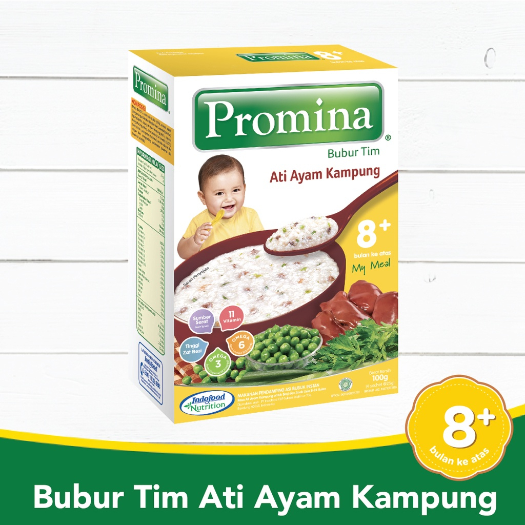 Promina bubur tim Salmon / ayam kampung / Daging / Brokoli Wortel 100 gr