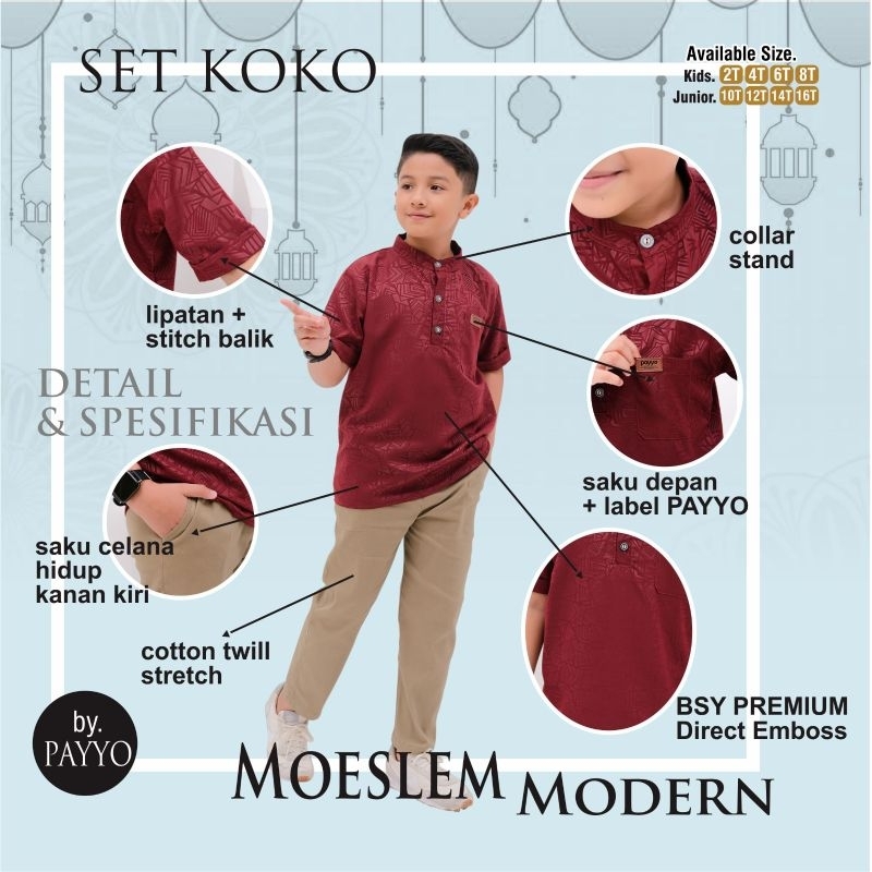 SET KOKO MOESLEM MODERN 2-16 TAHUN BY.PAYYO KIDS