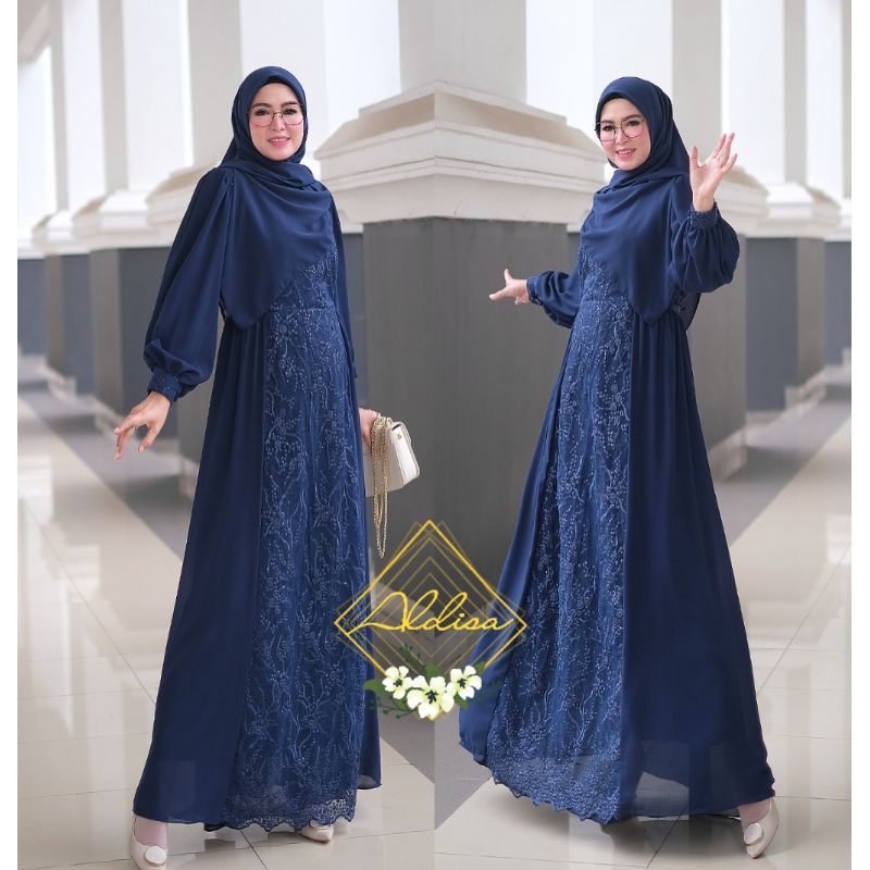 Astina Dres Biru Navy by ALDISA