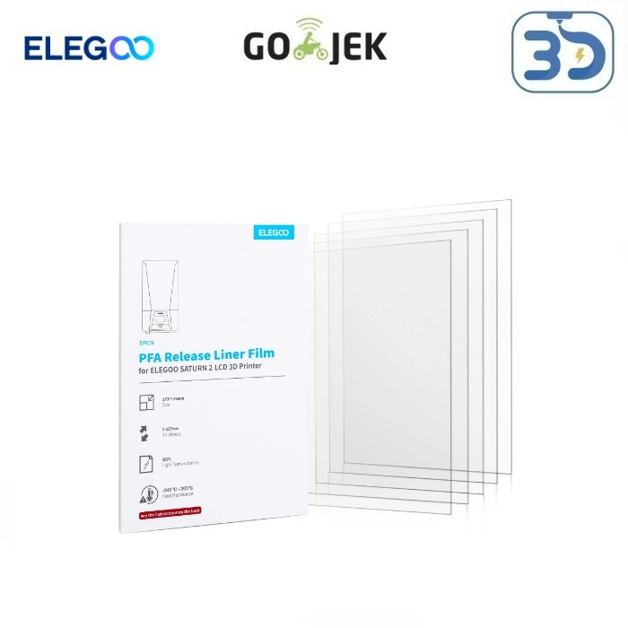 Original ELEGOO Saturn 2 8K PFA NFEP Film Replacement Pack Isi 5 Pcs