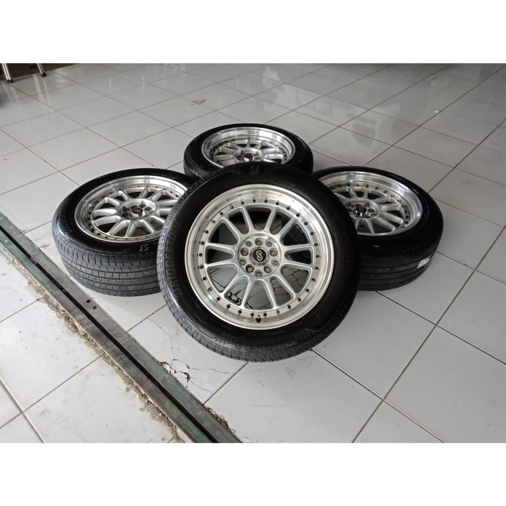 1 set velg mobil enkei model celong ring17 pcd 5x100/5x114 ban 215 55 r17 pelek new veloz/xenia sien