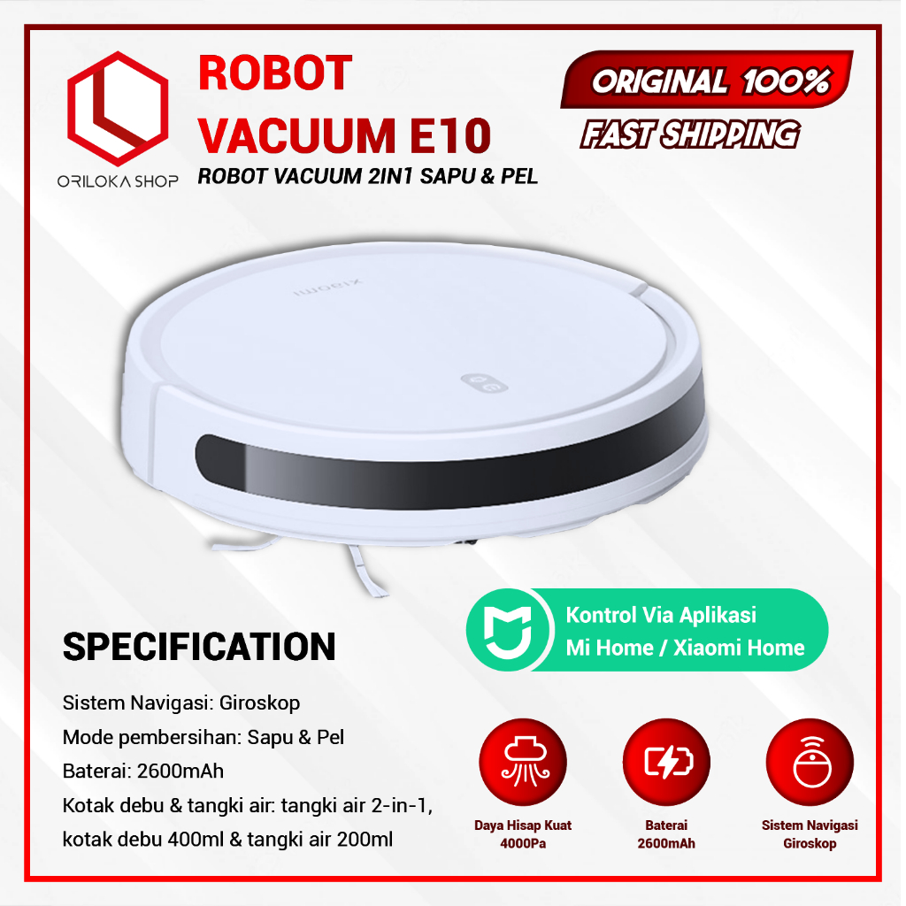 Mi Robot Vacuum Cleaner E10 / Mop 2 Lite - Garansi Resmi