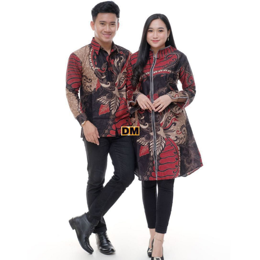 COUPLE TUNIK SARIMBIT BATIK TERBARU ATASAN BATIK WANITA ZIPER DEPAN BUSUI FRIENDLY SIZE JUMBO