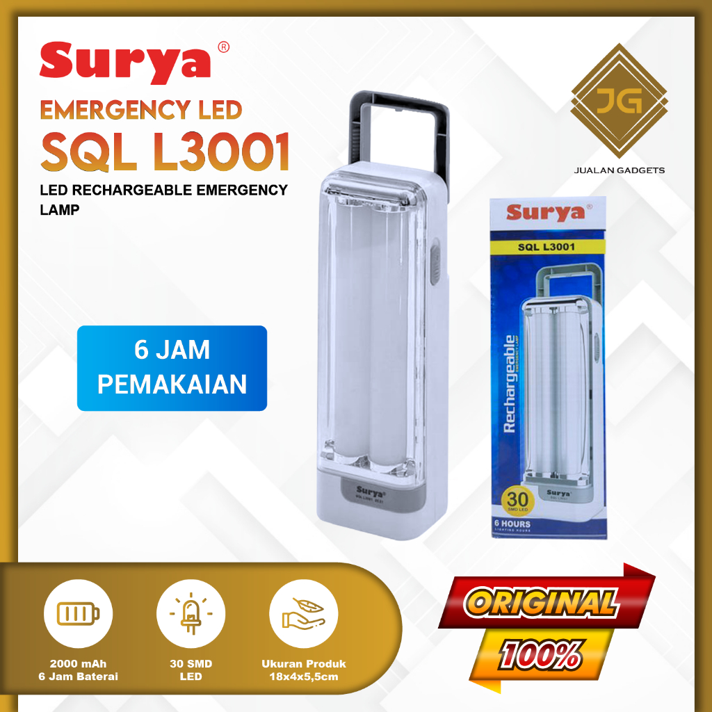 Lampu Darurat SURYA SQL L3001 Portable Emergency Lamp