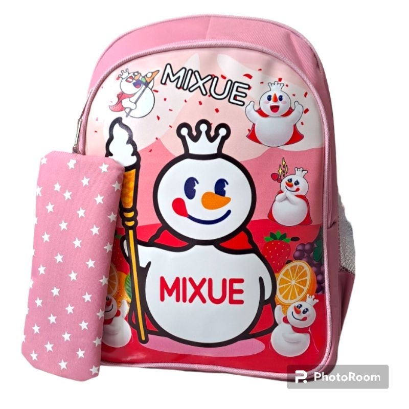 Tas Ransel anak cewe cowo model mixue printing