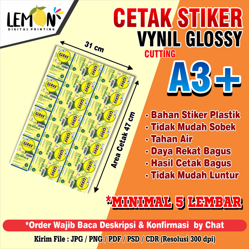 

Stiker Vinil White / Vinil Susu A3/Stiker Plastik + Cutting Pola