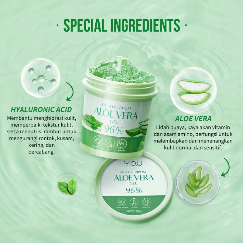 YOU Multiple  Purposes Aloe Vera Gel - Aloevera Pot 180gr