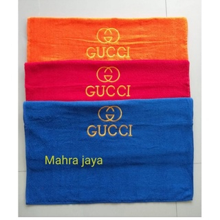 Handuk GUCCI BORDIR UKURAN JUMBO 80X150 cm-Handuk Tebal Lembut jumbo lagi#TERLARIS #TERMURAH