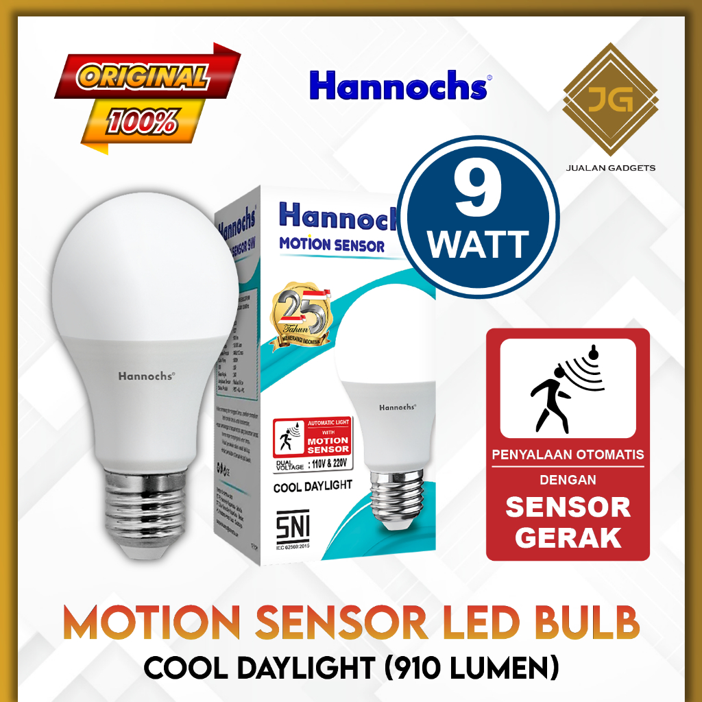 BOHLAM HANNOCHS MOTION SENSOR LED 5 WATT/9 WATT/13 WATT LAMPU SENSOR GERAK