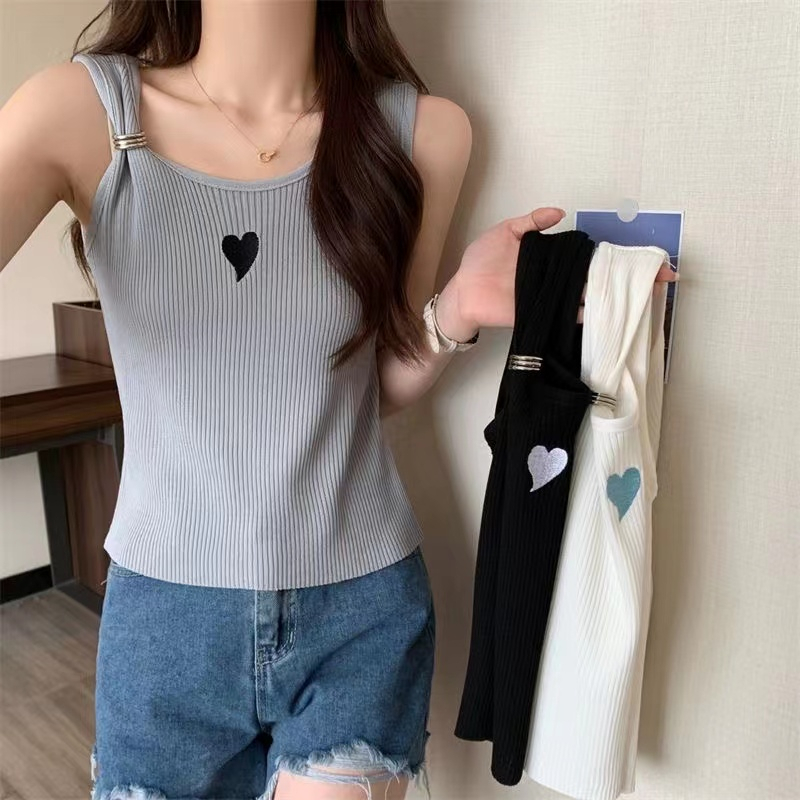 Salma TankTop Crop Knit Korean - Atasan Wanita Rajut Import TM - (N361)