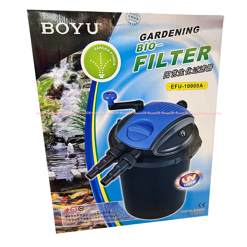 Boyu Gardening Bio Filter Efu 10000A Alat Filter Penyaring Saringan Untuk Pompa Akuarium Taman Kolam Ikan sterilisasi UV Dan Pembersih Lumut