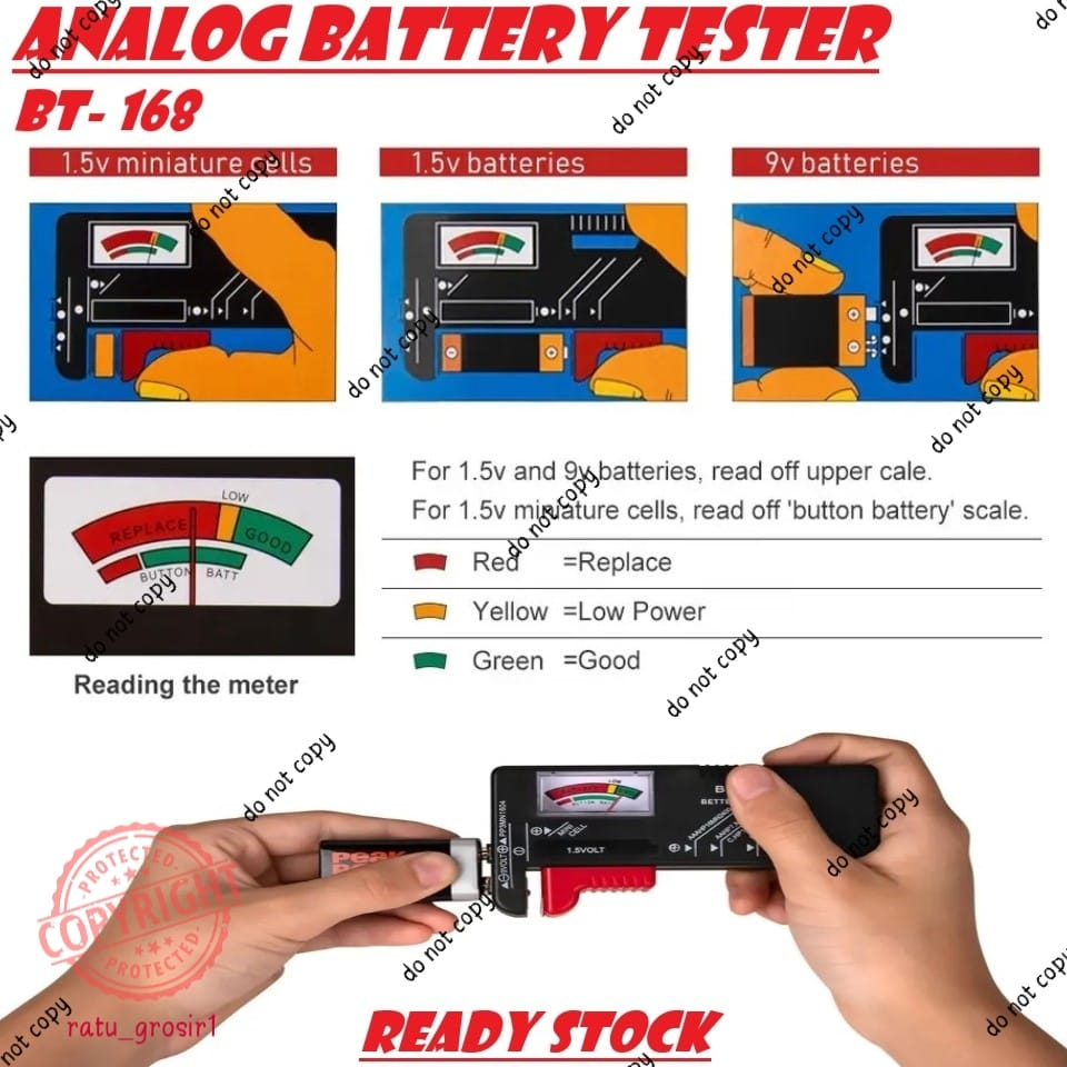 Alat Tester Baterai Universal Analog BT 168 Alat Test Batere