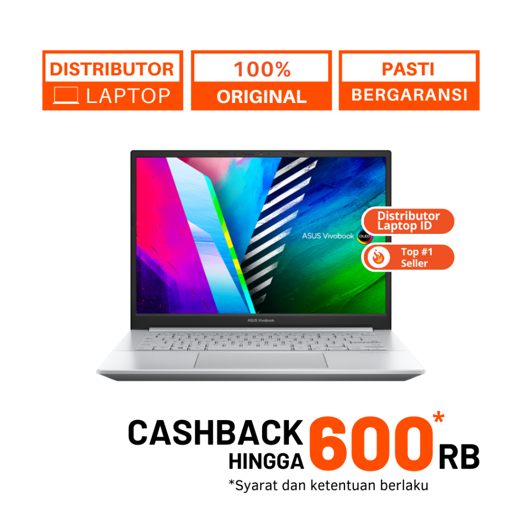 LAPTOP ASUS VIVOBOOK PRO 14 OLED M3401QC / RYZEN 5 / 14 INCH / 5600H RTX 3050 / SSD 512GB OHS - BISA CICILAN 0%