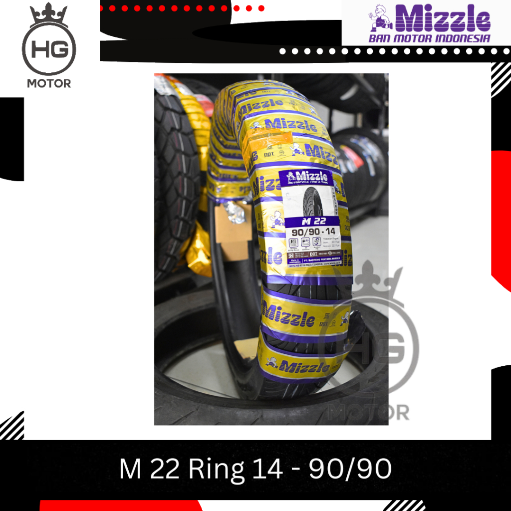 Ban Luar Mizzle M22 90/90 Ring 14 Tubeless