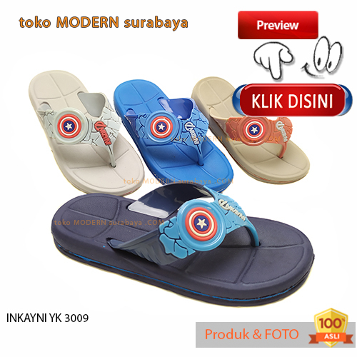 Sandal anak laki laki casual sandal jepit karet INKAYNI YK 3009