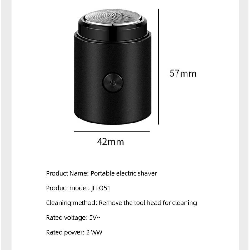 Alat Cukur Kumis dan Jenggot Elektrik Mini Portabel Trimmer Shaver 5V - JLLO51