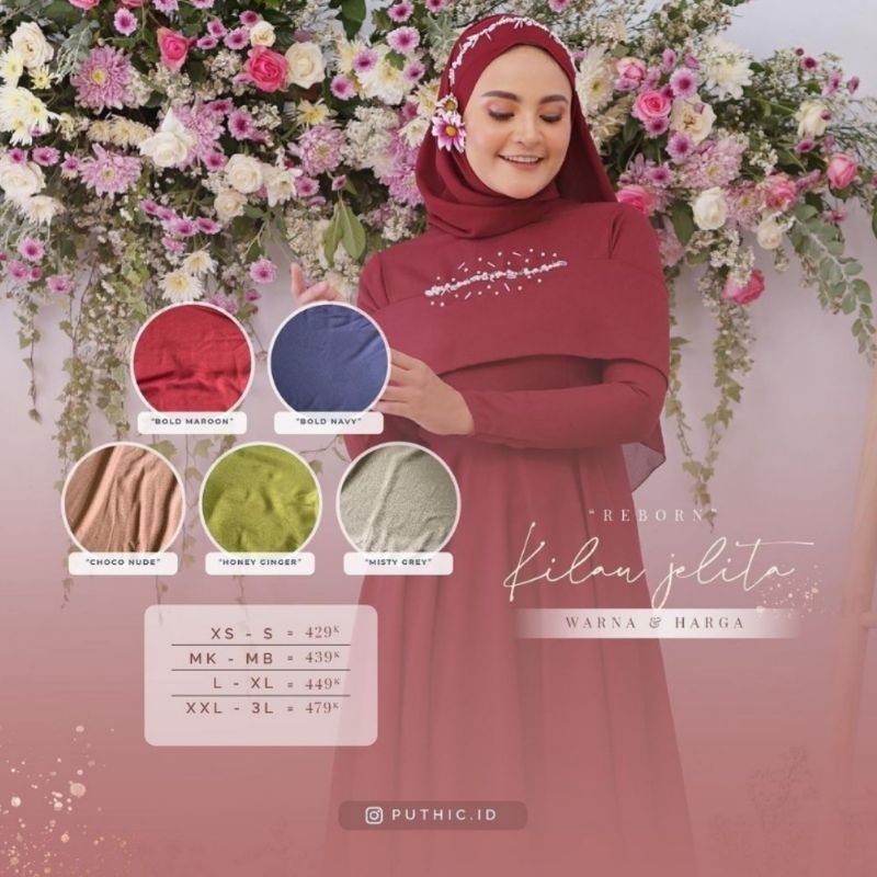 GAUN PUTHIC KILAU JELITA XXL