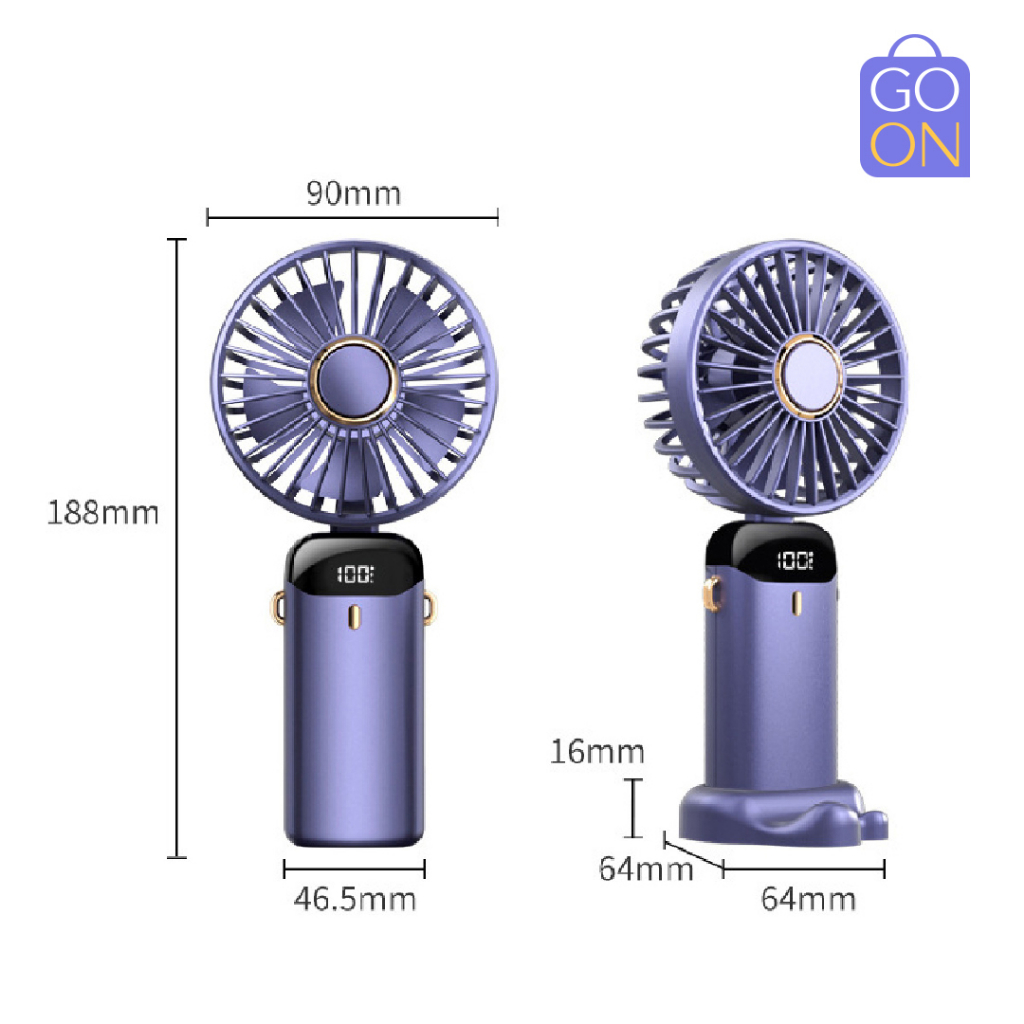 Kipas Angin Portable dengan Diffuser Essential Oil - LED Display -Kipas Deskop Rechargable USB type-C
