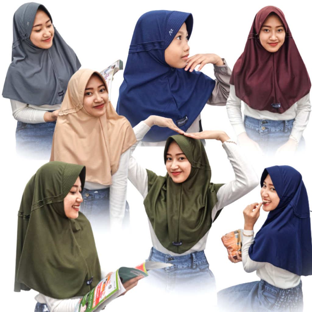 VILORAA hijab instan hijab kaos anak sekolah SD SMP SMA hijab serut anak sekolah putih kerudung