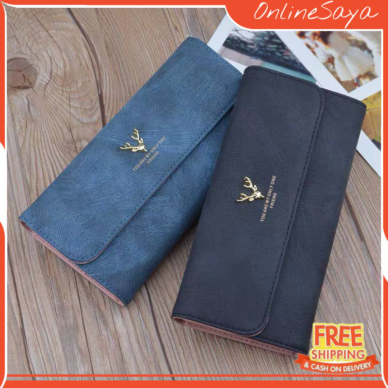 DOMPET WANITA PANJANG A585 KULIT PU POLYESTER IMPORT KOREA MURAH WALLET PREMIUM BRAND