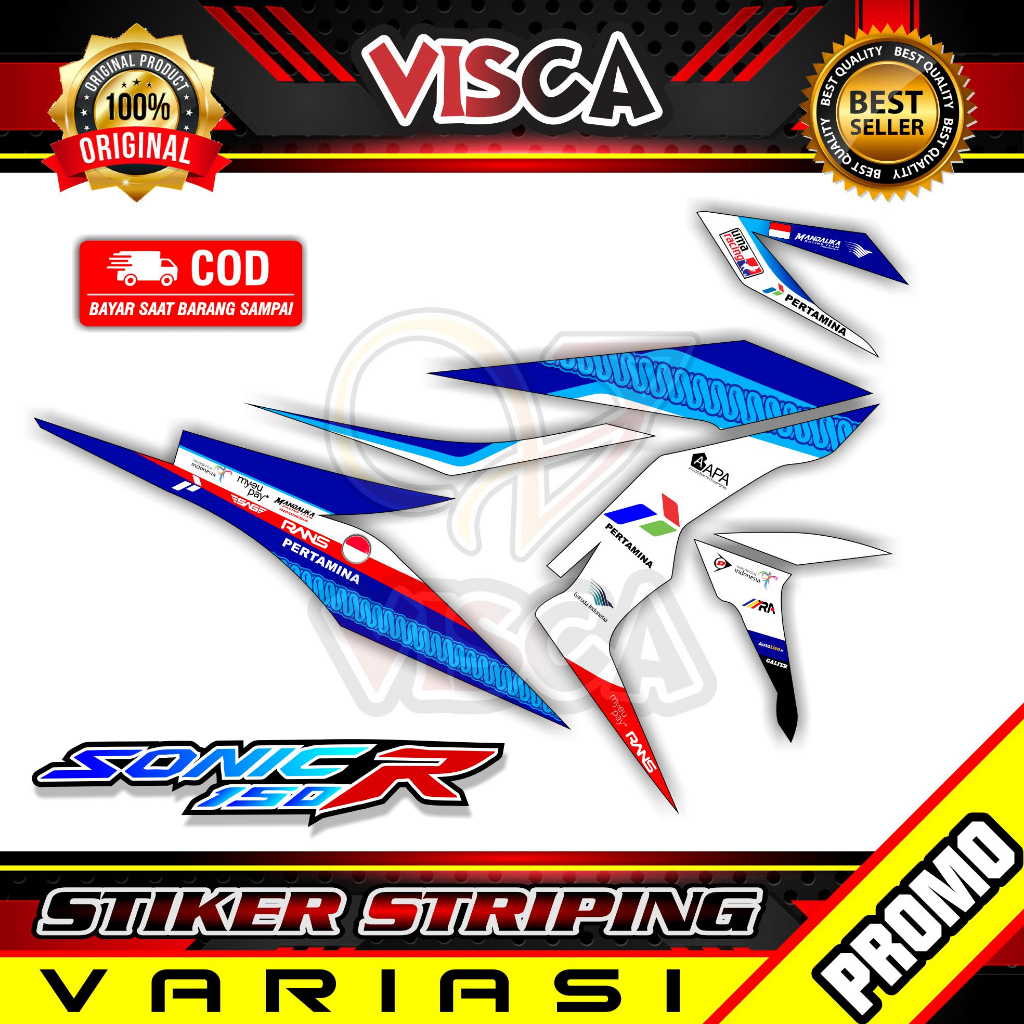 Stiker Striping Sonic 150R Variasi Mandalika