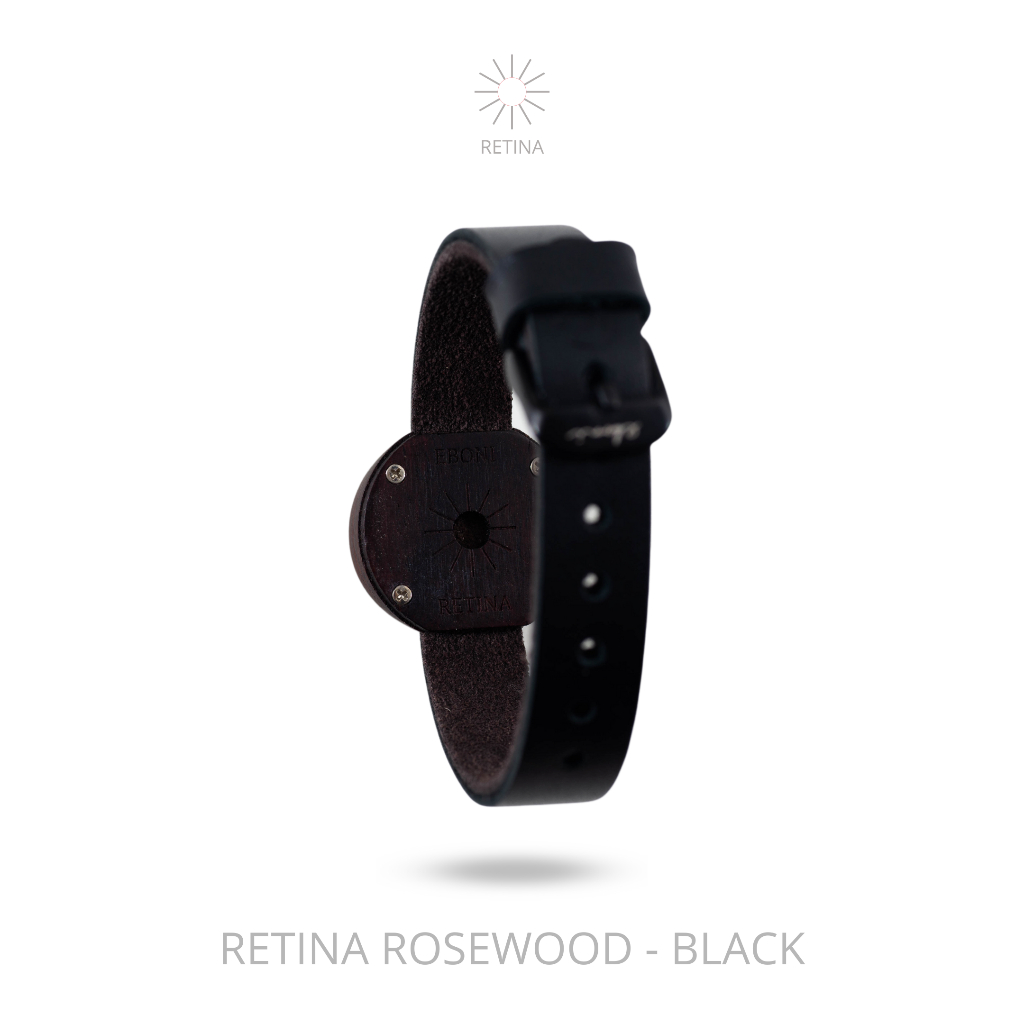 Eboni Jam Tangan Kayu Retina Rosewood - Black