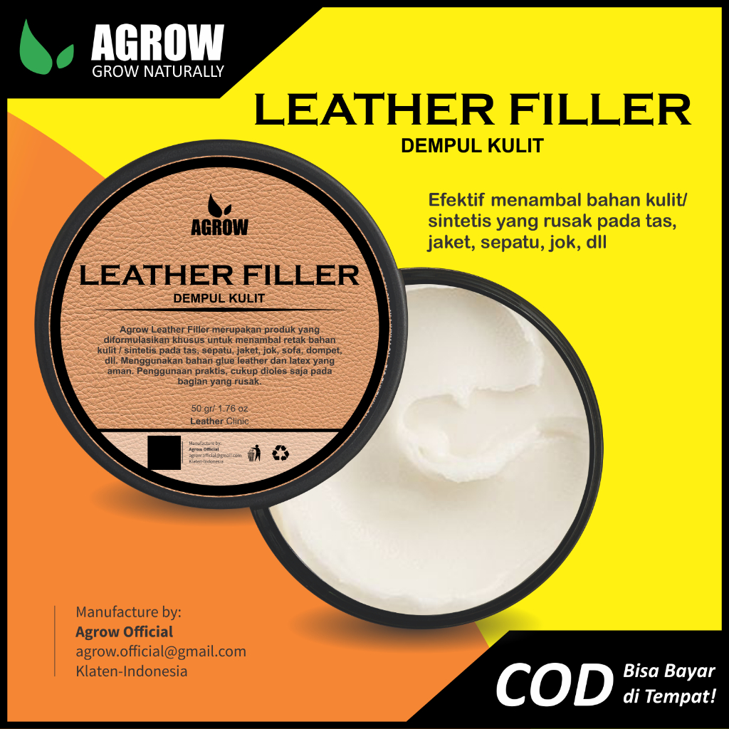 Leather Filler Dempul Kulit Penambal Kulit / Sintetis Tas Sepatu Jaket Jok Sofa Dompet By Agrow