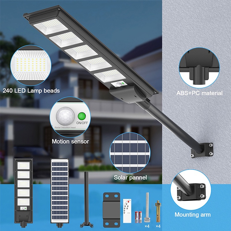 Solar Street Light 100W 200W 300W 400W 500W lampu jalan tenaga surya IP67 tahan air outdoor lampu tenaga surya otomatis