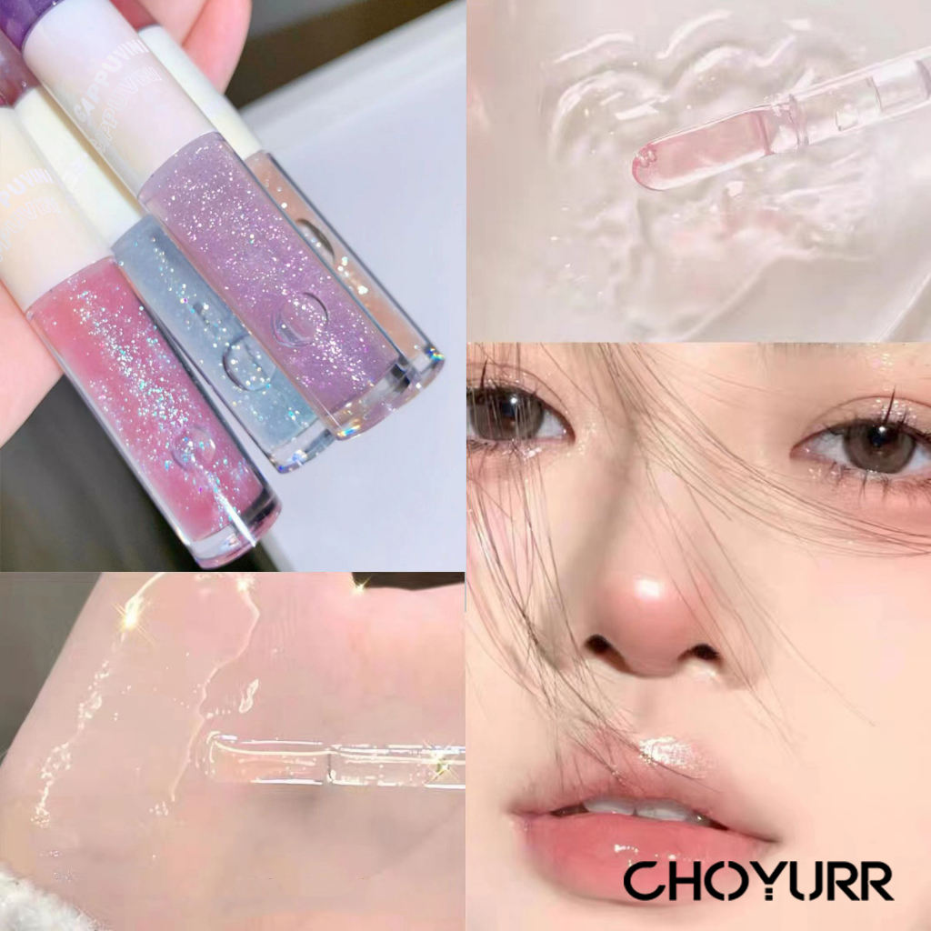 【COD】Cappuvini Lip Glaze 2 Warna Double-Head 2 IN 1 Lip Gloss Moisturizing Minyak Bibir Tahan Air-CH