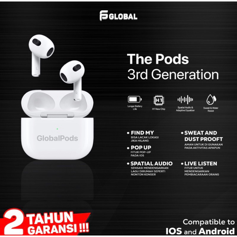 Thepods Gen 3 New GARANSI 2 TAHUN