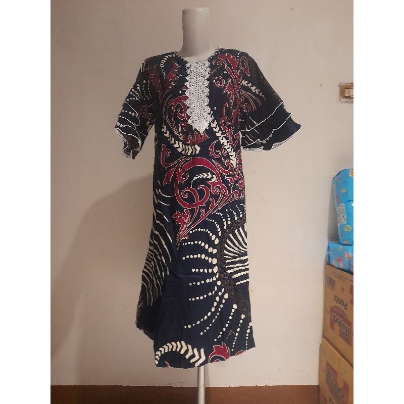 Dress Batik Renda Mote Saya Basic