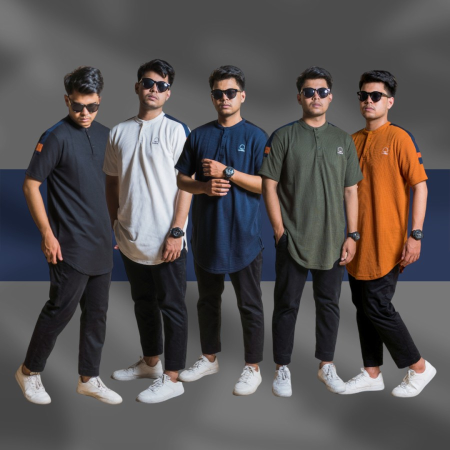 KAREEM Baju Kaos Kurta Pakistan Waffle - Pria - Kaos Kurta Waffle KAREEM