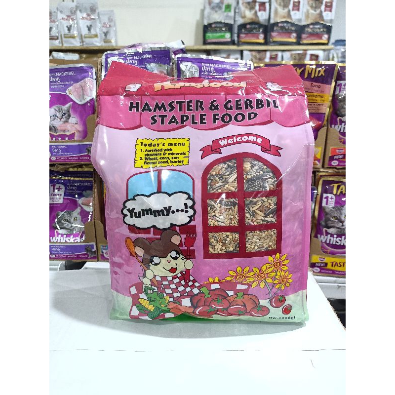 Hamsfood kemasan 1kg Freshpack/ hamster &amp; gerbil Staple food/ makanan Hamster