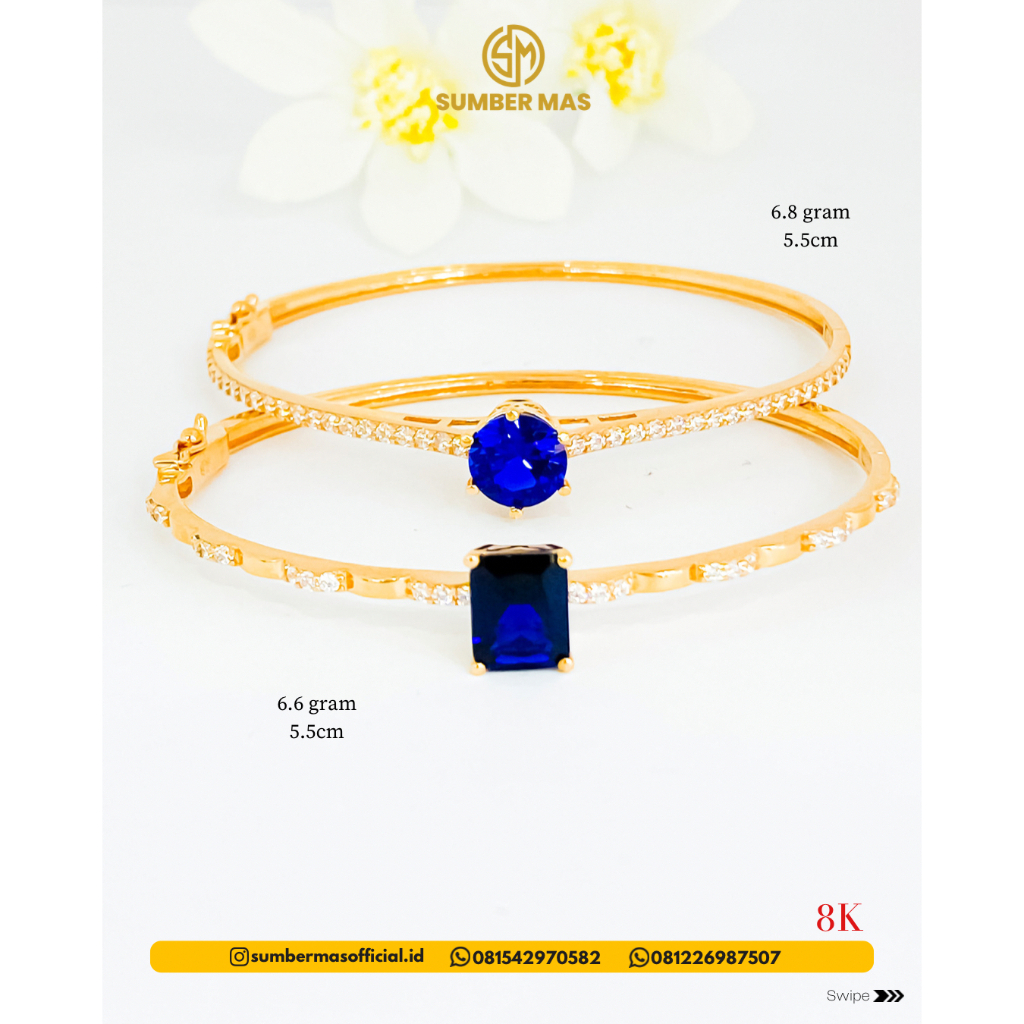 GELANG BLUE SAPPHIRE 8K - SUMBER MAS