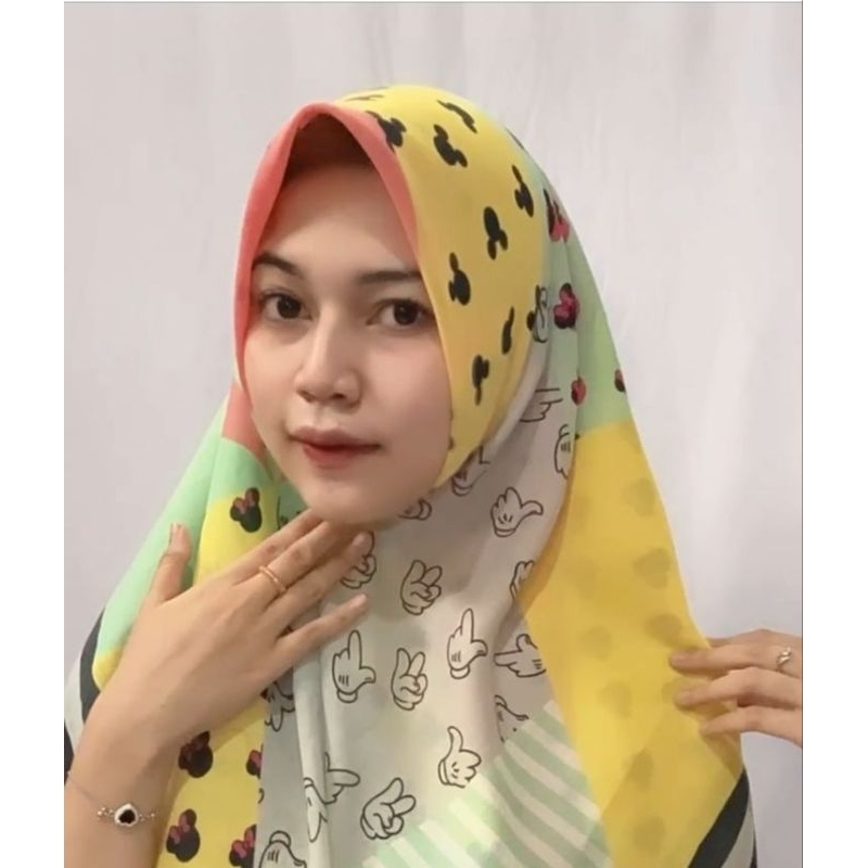 Hijab Segi Empat Motif || Mikimos