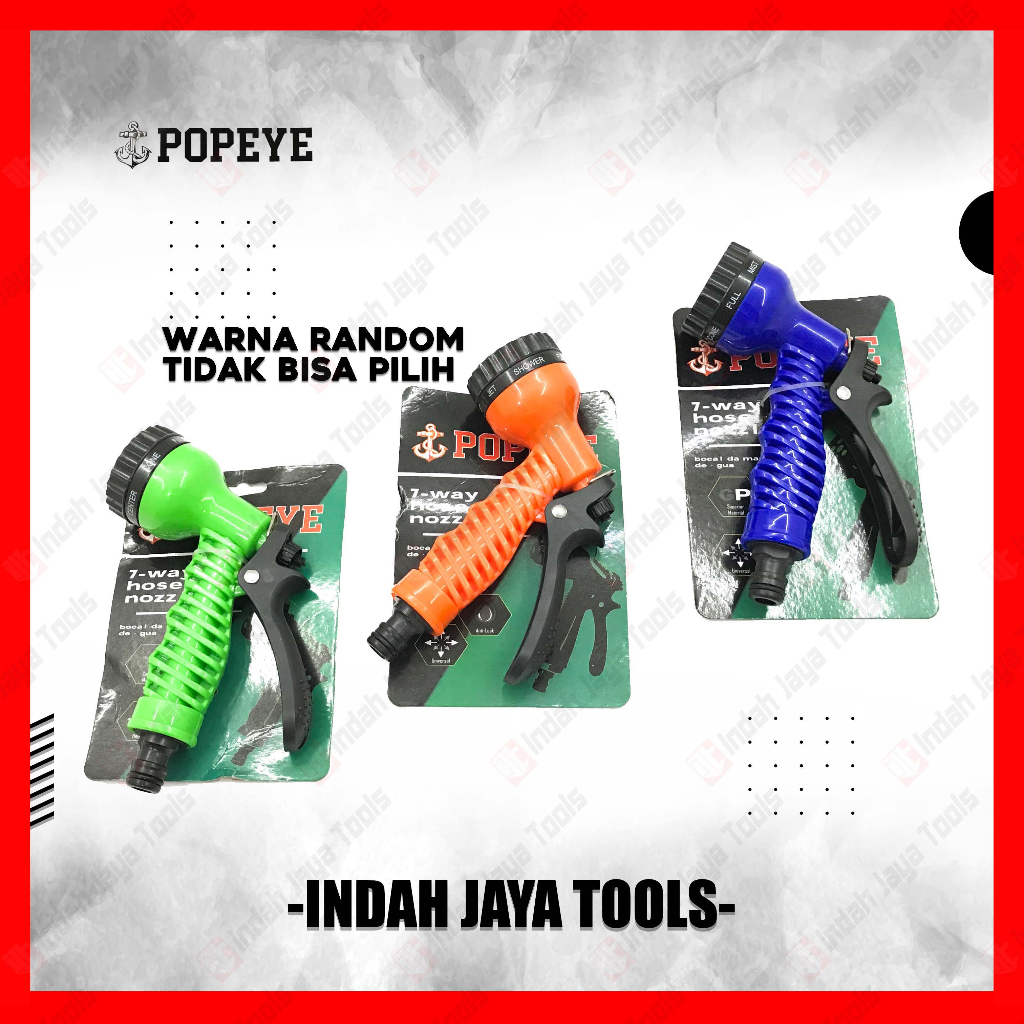 POPEYE Semprotan Air Taman 7 Way Arah - Spray Nozzle Garden Taman Hose
