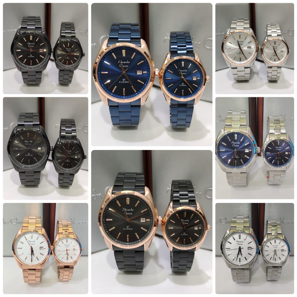 Jam Couple Alexandre Christie AC8656 AC 8656 Original Garansi Resmi Alexander Christie Free Baterai