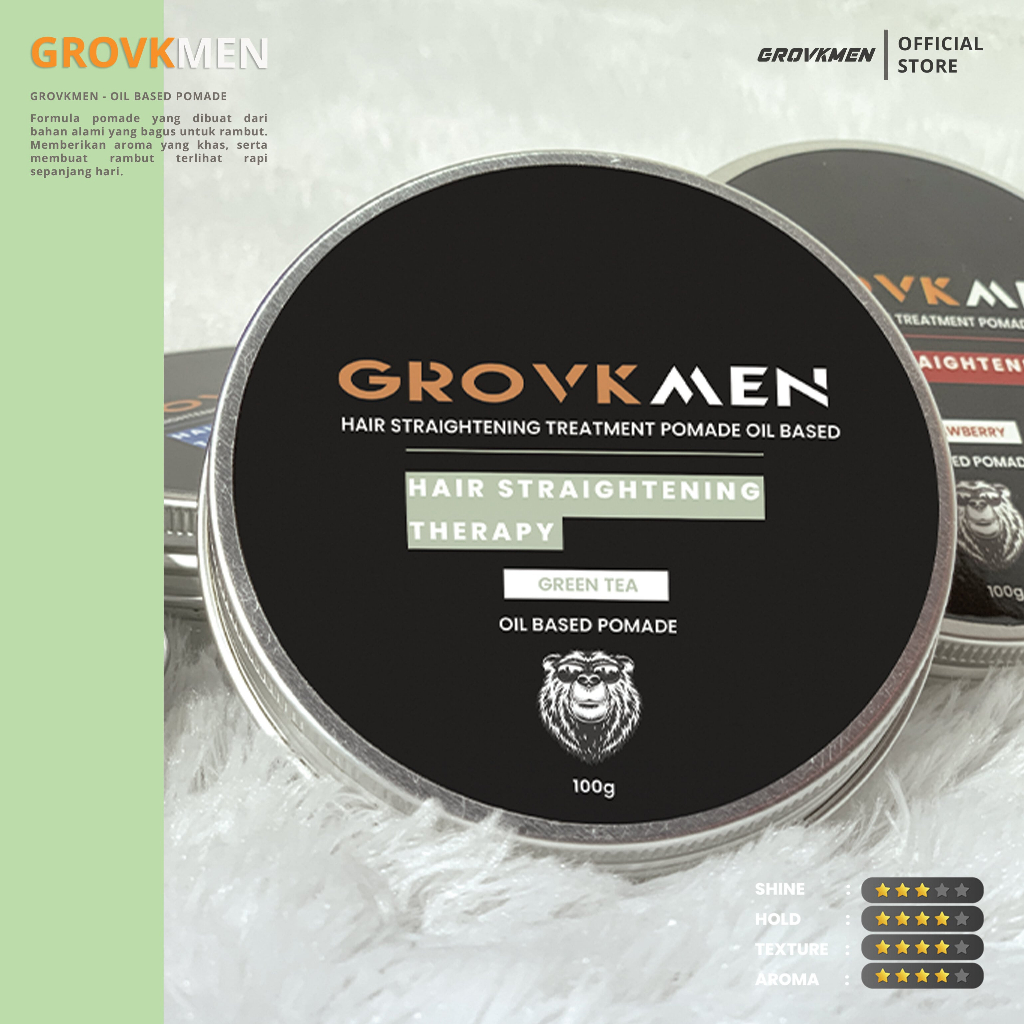 POMADE OIL BASED AROMA - STRAIGHTENING THERAPY POMADE - GROVKMEN POMADE / POMADE PELURUS RAMBUT OIL 