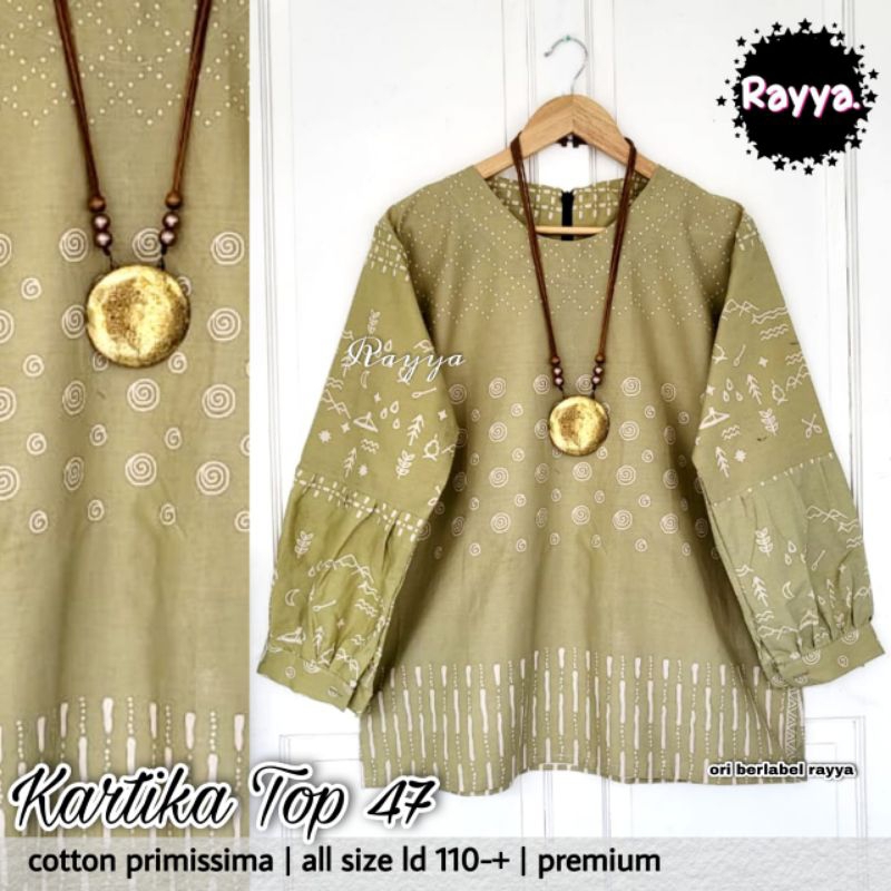 Blus kartika balon  batik solo atasan kerja blus batik