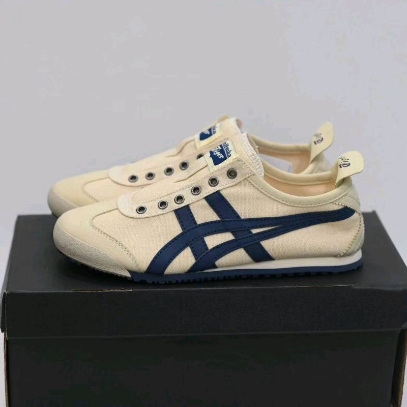 Sepatu Onit Tiger Mex Slip Cream navy Original
