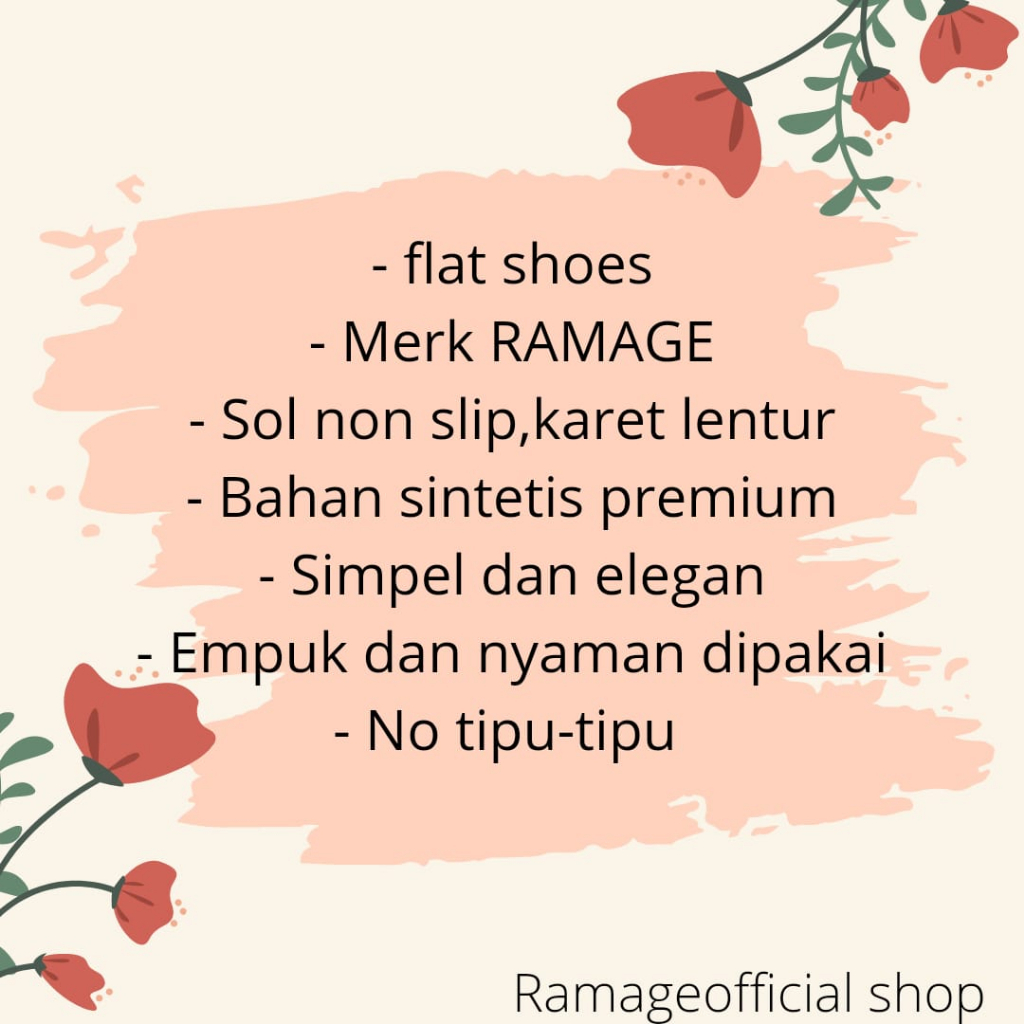 Sepatu flat Shoes wanita Mules Sol Karet Non Slip AP-01