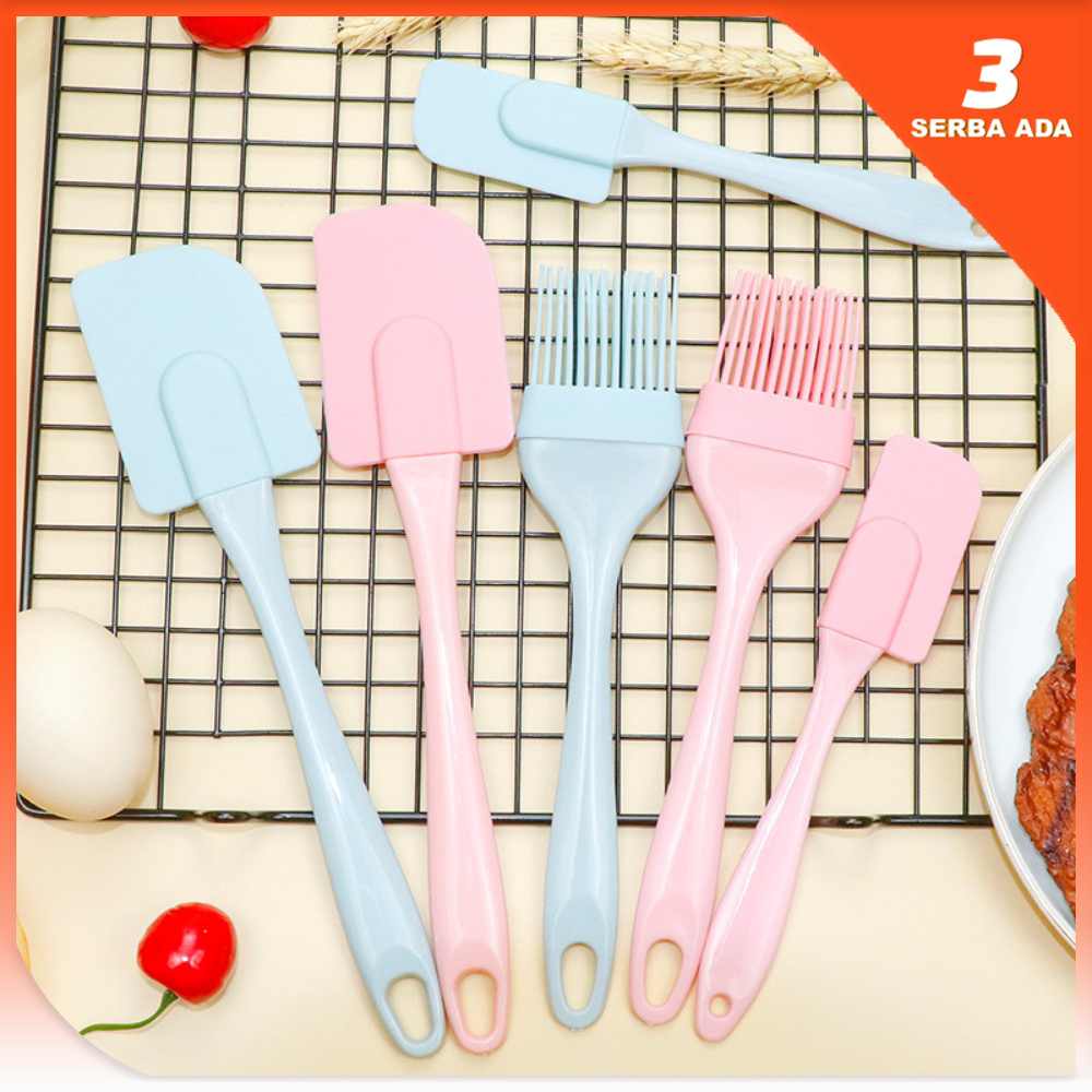 Spatula Set Silikon Tahan Panas / Spatula Kuas 3 in 1 / Spatula Tahan Panas / Alat Masak Set Anti Lengket / Kuas Silikon Tahan Panas / Kuas Tahan Panas