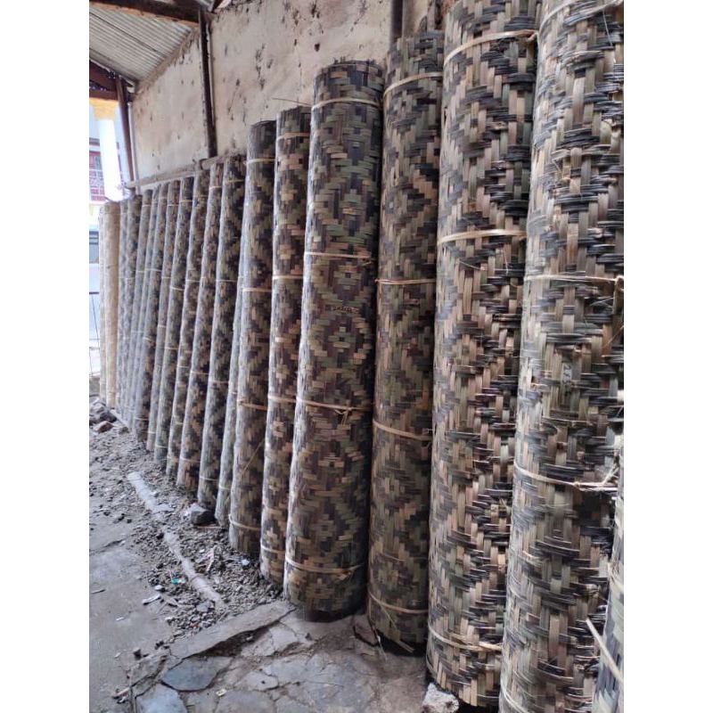 bilik batik kulit motif/ gedek bambu/ anyaman bambu