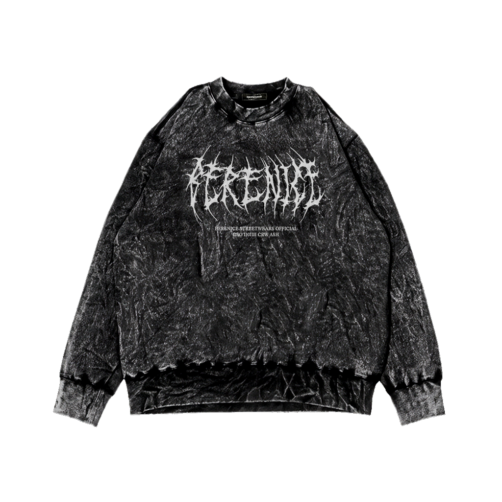 Sweater Sandwash Metallica Justic Pria &amp; Wanita Crewneck Distro