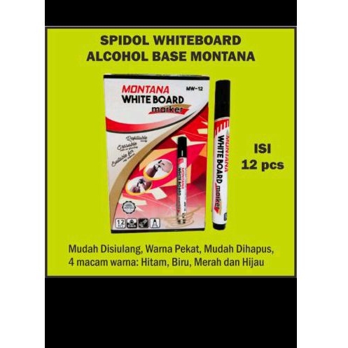 

Spidol Whiteboard Montana Isi 12 Pcs