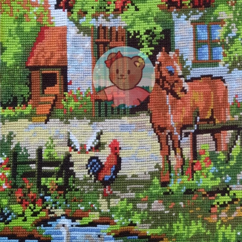 Kristik Jadi C - Cross Stitch - Pajangan Hiasan Dinding Gambar Pemandangan (Mohon Membaca Deskripsi)
