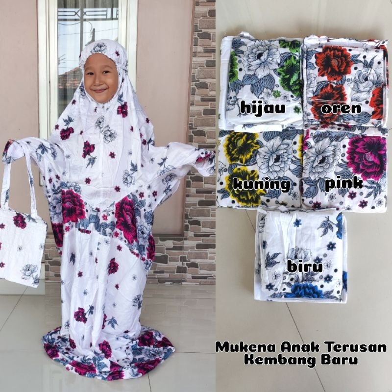 Mukena Anak Terusan kembang baru / mukena terusan anak karakter