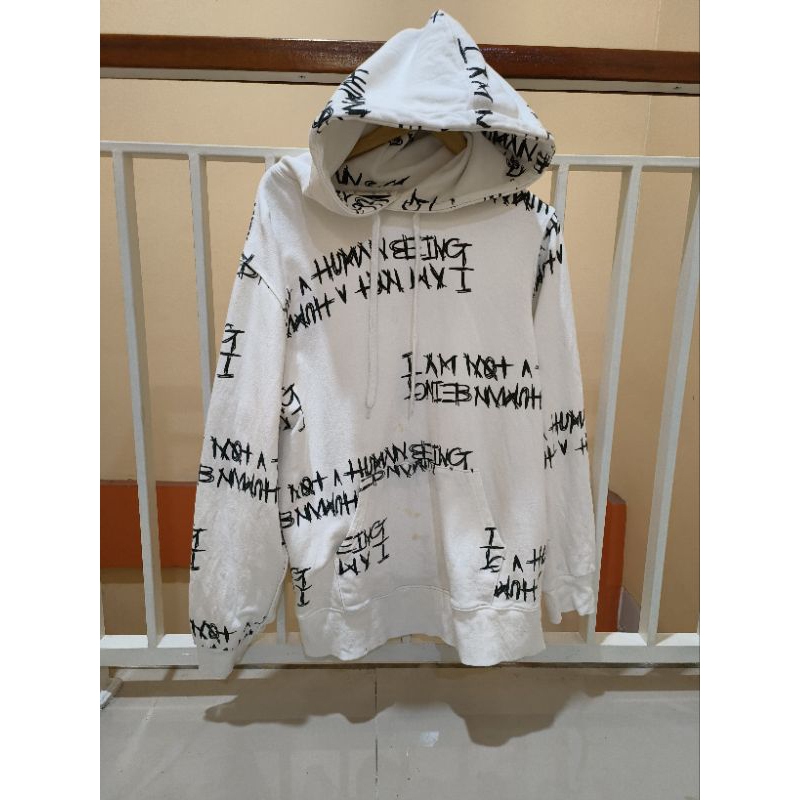 Hoodie AOP I am Not a Human Being Warna Putih Size M To L