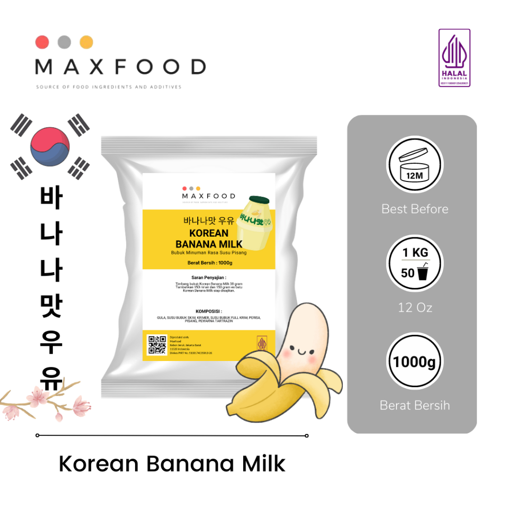

Korean Banana Milkshake / Korean Banana Milk / Bubuk Minuman Korean Susu Rasa Pisang 1 KG