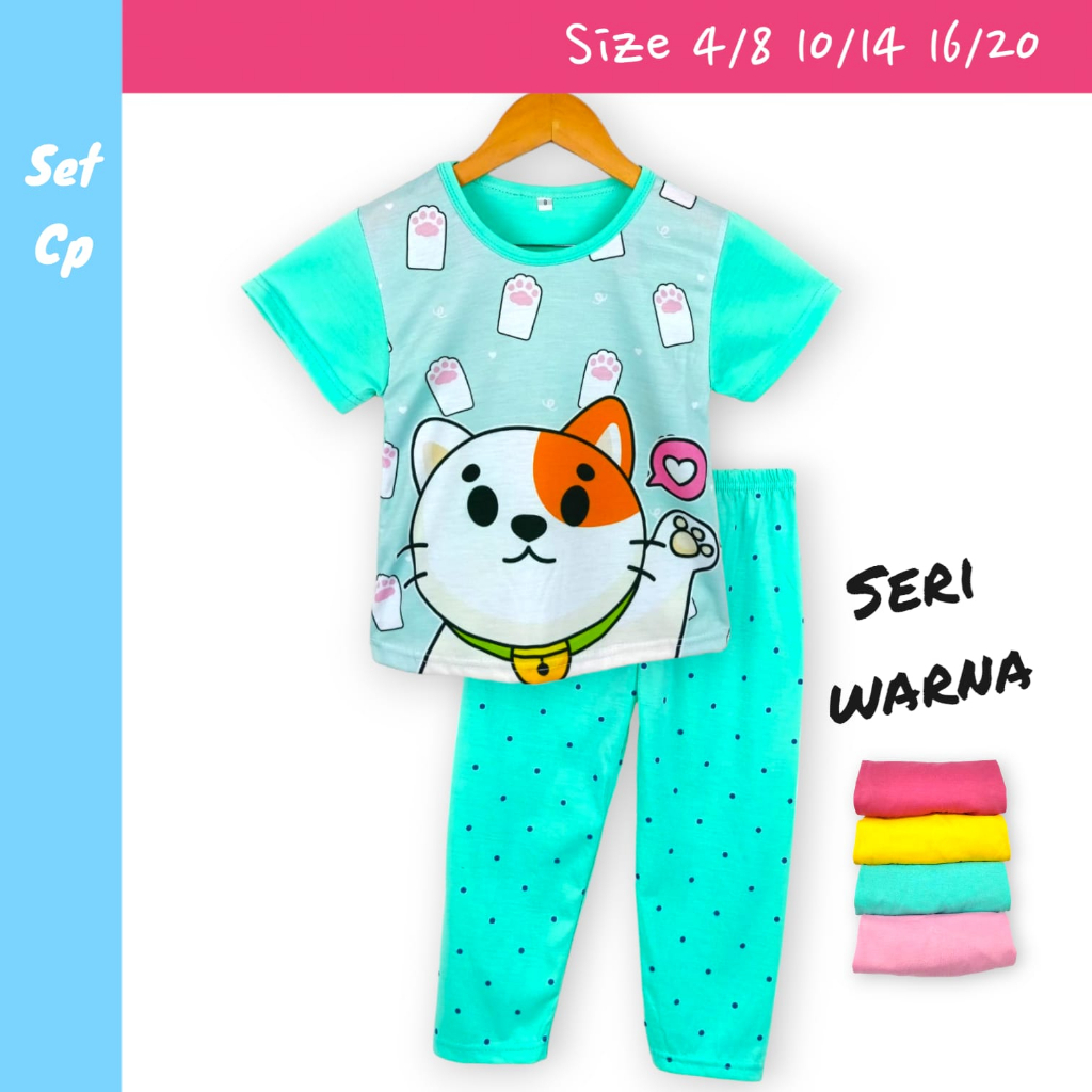 GROSIR 3set Setelan CP DnA KIDS 16-20 (7-9th)/Piyama DEDINA/Setelan Anak Murah